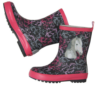Kinder Gummistiefel Maximo Gr. 24-36 Pferde Depesche Mädchen rosa pink Schuhe