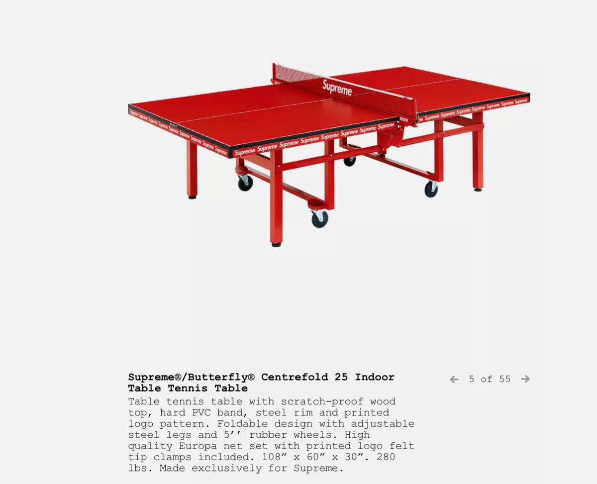 NEW Supreme /Butterfly ping pong 25 Indoor Table Tennis Table | eBay