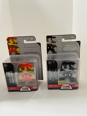 2 Jakks World Of Nintendo 8-Bit Mario 2.5'' Action Figures Sealed.