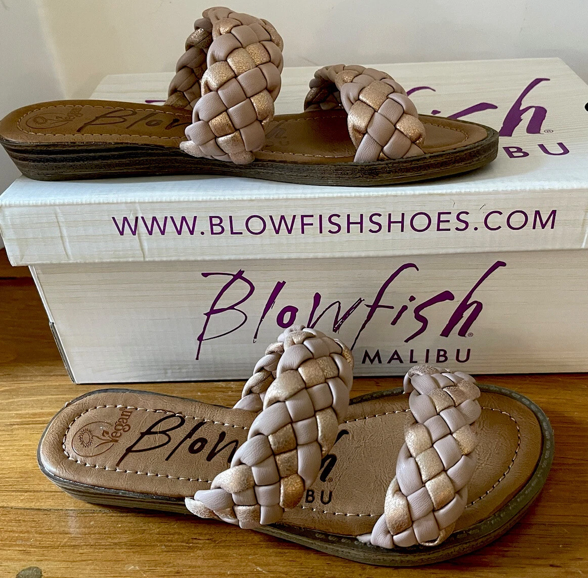 Blowfish sandals rose gold sale