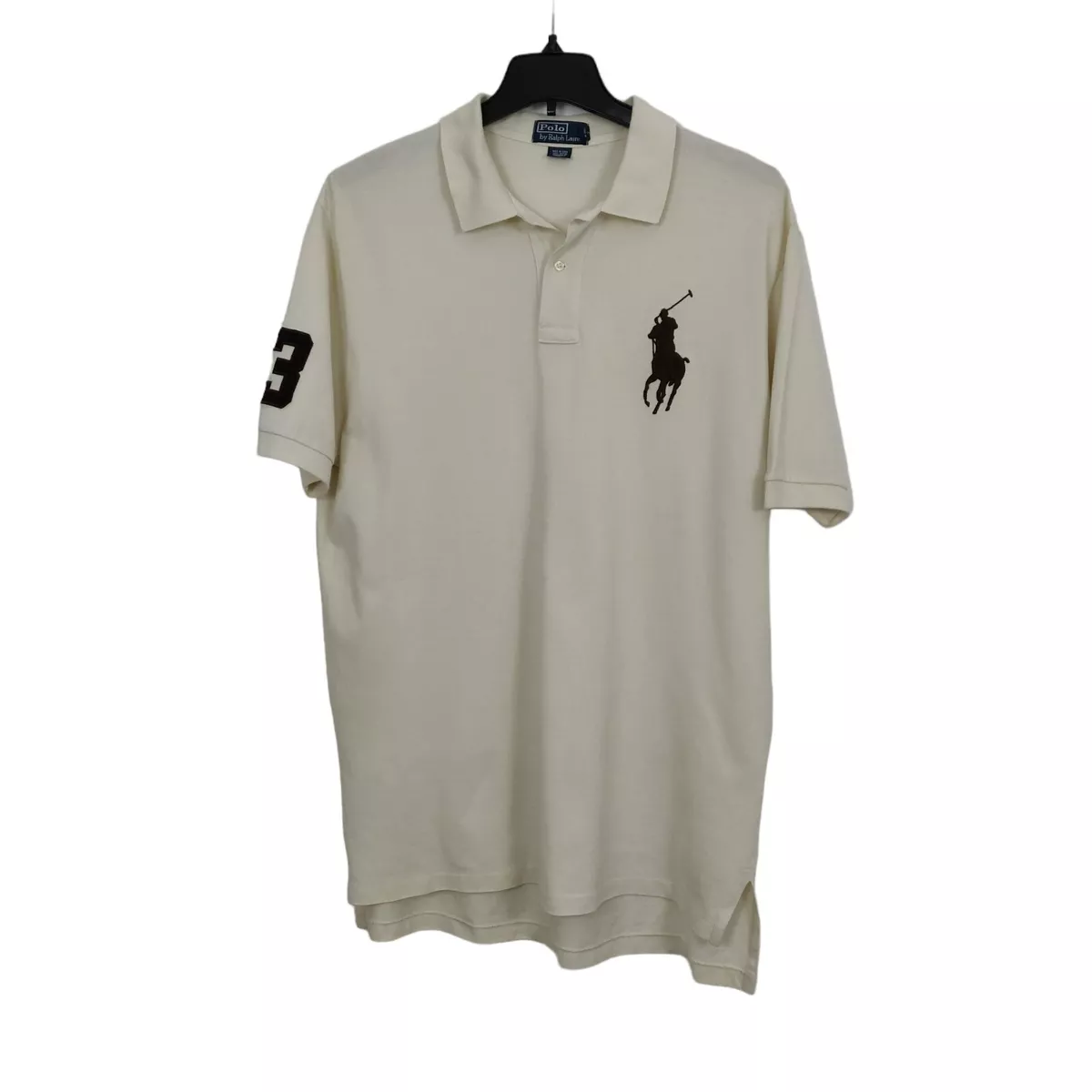 Vintage Polo Ralph Lauren Shirt Mens XL Ivory Embroidered Big Pony