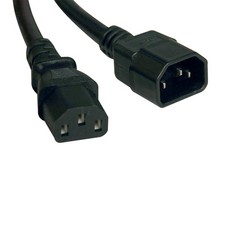 Image of BLACK Power Mains Extension Cord Cable IEC C13 Female to IEC C14 Male 0.3m 30cm