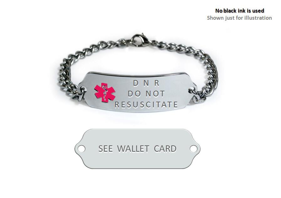 DNR DO NOT RESUSCITATE Medical Alert ID Bracelet. Free medical Emergency Card eBay