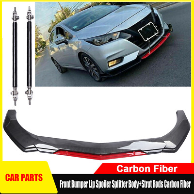 Front Bumper Lip Spoiler Splitter Body Kits Strut Rod For Nissan Sentra  G