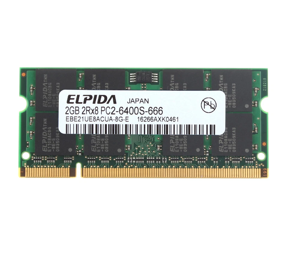 10pcs Elpida 2GB 2RX8 DDR2 800MHz PC2-6400S 200PIN SO-DIMM Laptop Memory RAM - Image 2 of 4