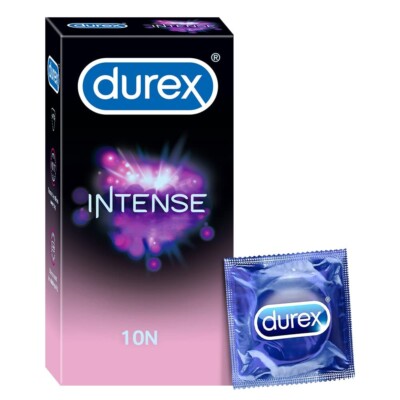 Durex Intense Condoms for her - 10 Count | Dotted and Ribbed condom with Desirex