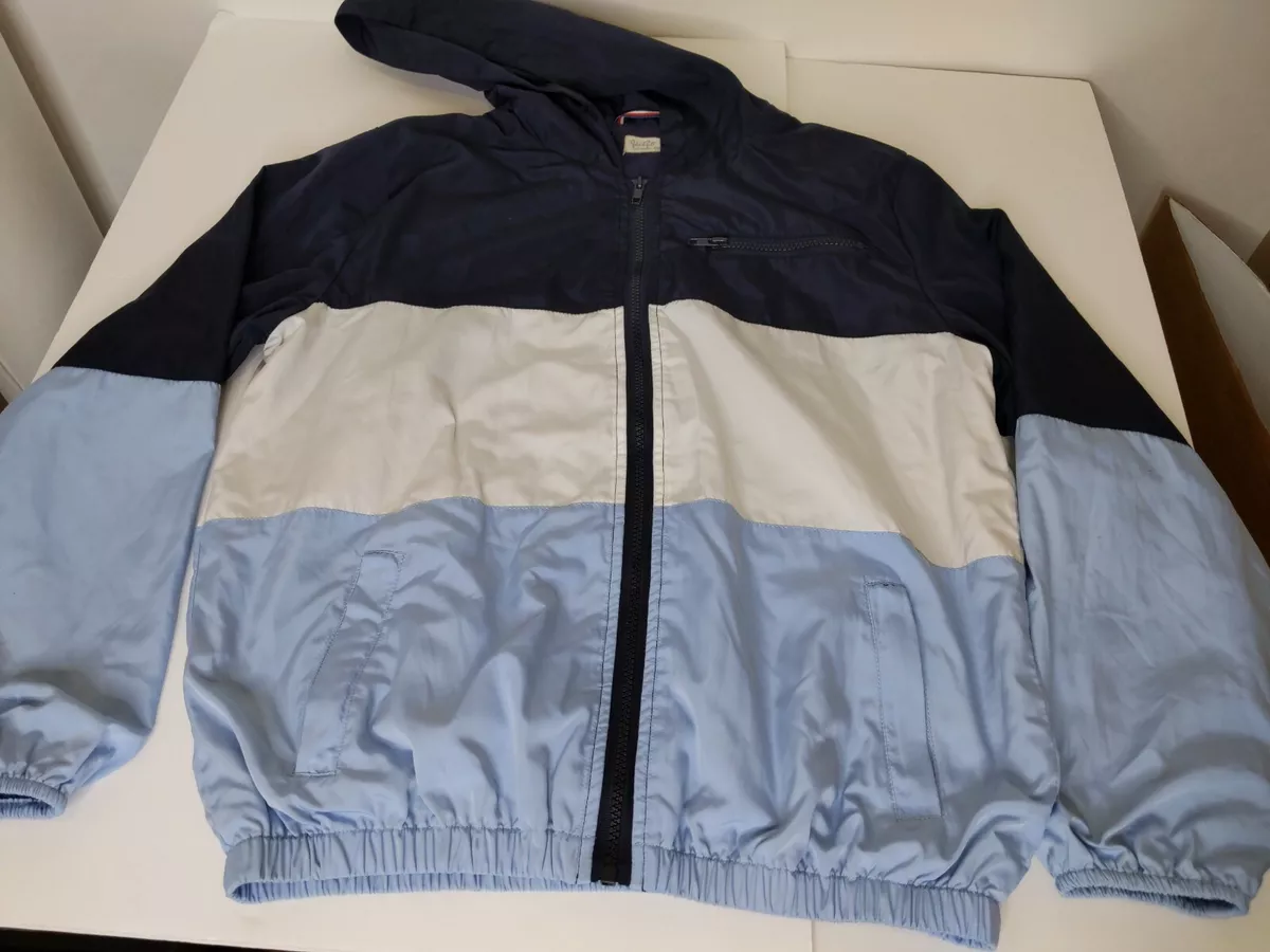 John Galt Brandy Melville Blue White Color Block Krissy Windbreaker Jacket OS