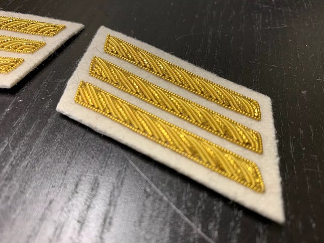 CSA Gold Embroidered Captains Bars - BUFF Background Pair - NEW | eBay