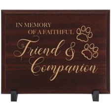 Memorial Wood Plaque IN MEMORY OF A FAITHFUL FRIEND  COMPANION Cat Dog Pet 
