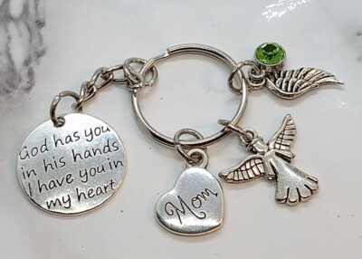 ''God has you in His hands...'' Memorial Keyring Funeral Gift Sympathy Gift