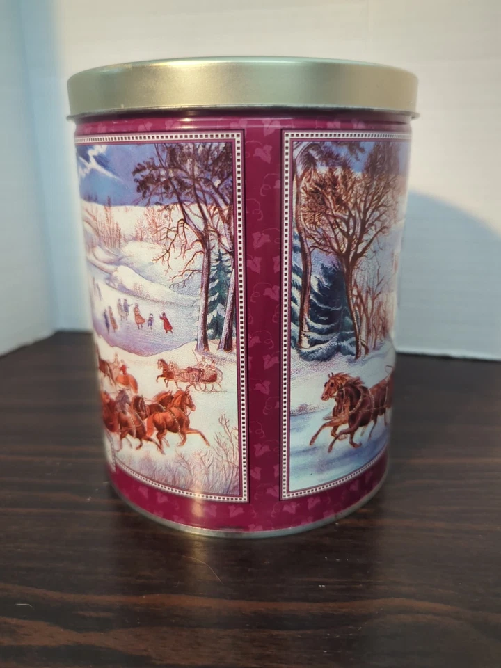 Paseo en trineo navideño Currier & Ives vintage lata y rompecabezas, completo, 1994 Foto 2 de 4