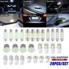 28Pack LED Car Interior Inside Light For Dome Trunk License Plate Lamp Bulb Kit