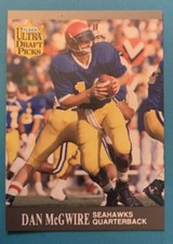 Dan McGwire, ‘91 Fleer Ultra,  Iconic Bust, Seattle Seahawks, Iowa, San Diego St