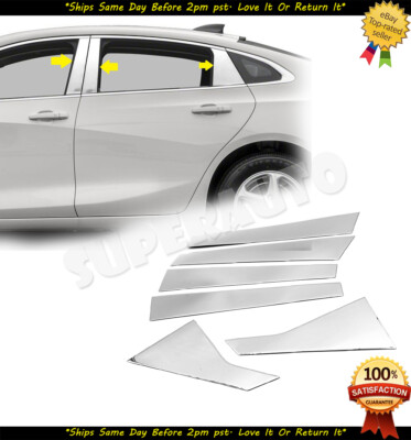 Fits 2016-2020 Chevrolet Malibu 6pcs Chrome Stainless Steel Door Pillar Post Set