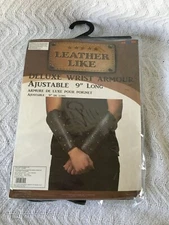 Adult Costume Accessory Leather Like Deluxe Wrist Armour Adjustable 9" Long New