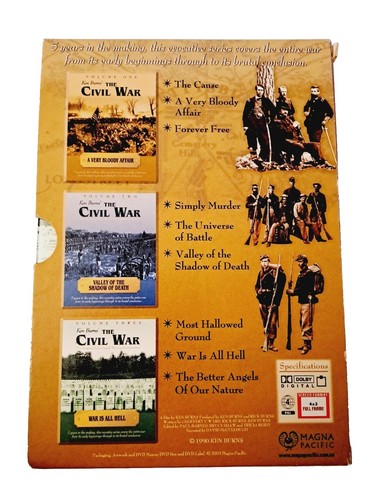 Ken Burns' The Civil War Volumes 1-3 DVD Documentary 3 Disc Set PAL Region 4 - Foto 3 di 10