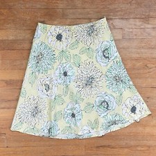Vintage Floral Cotton Skirt Womens Size Medium 30" Waist 1990s Yellow Flowers