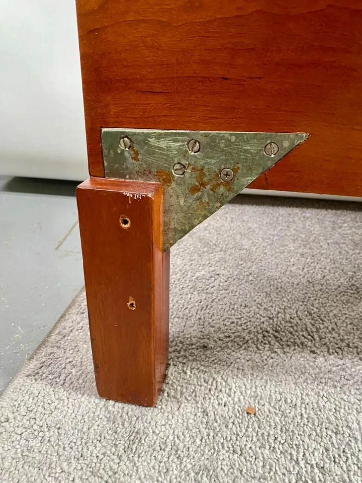 Cabecero King Mid-Century moderno diseño teca y caña Foto 3 de 4