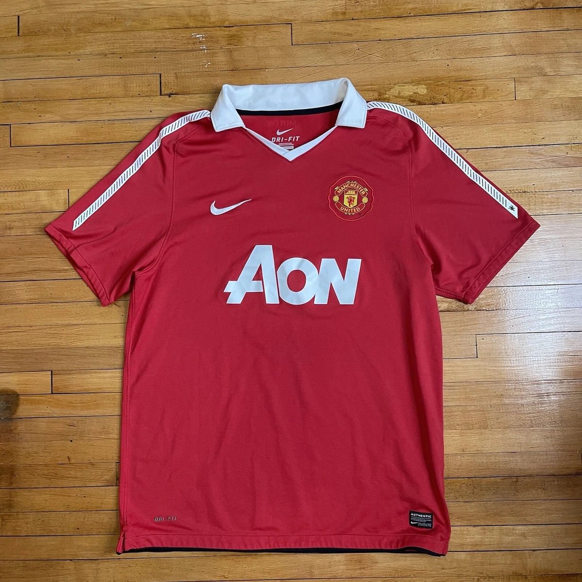 Manchester United Nike Dri Fit Football Jersey Sz Large EPL AON