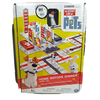 The Secret Life Of Pets Home Before Dinner Board Game Max Dog Figure New Ages 7+