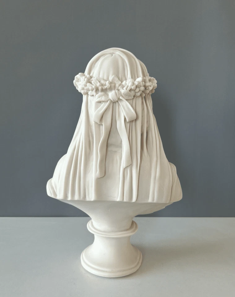 Estatua Busto Dama Velada, 36 cm/14 pulgadas, Escultura Busto Virgen María, Decoración del Hogar Foto 3 de 4