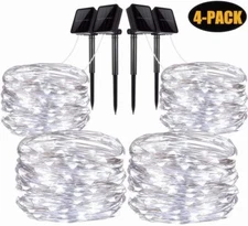 4 Pack 396FT 120m Solar String Lights Yard Fairy Light 1200LED 8 Modes Lighting