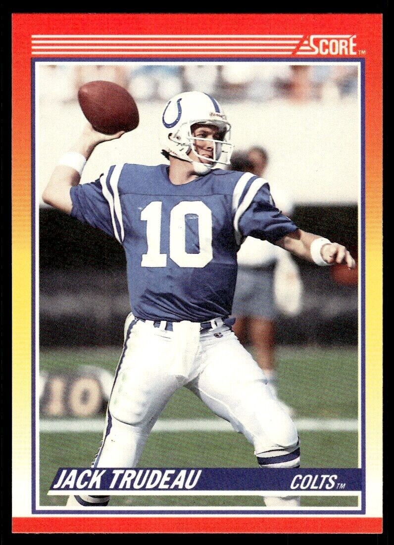 1990 SCORE NFL FOOTBALL Trading Card #266 -- JACK TRUDEAU, Indianapolis Colts 🤩