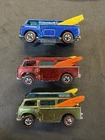 Lot Of 3 Hot Wheels Redline Volkswagen Beach Bombs - Red, Blue, Olive