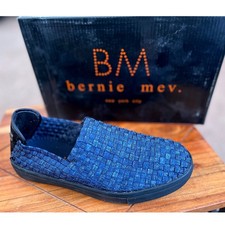 Bernie Mev Vee Cha Cha Jeans Blue Woven Elastic Slip On Sneakers Size 37/6 NWB