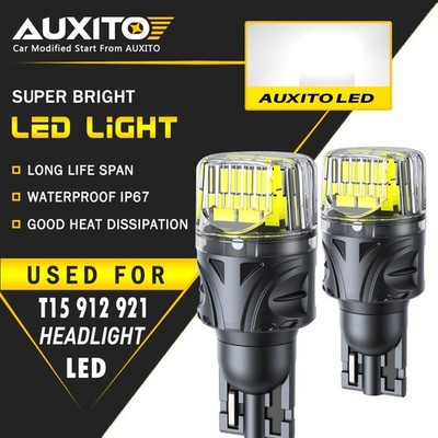AUXITO 921 Backup Reverse Rear LED Bulb CANBUS ERROR FREE T15 W16W White BRS EK