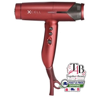 Gamma+ XCell Ultra Light Dryer, Red #GPXCELL2 + Free MGS Razor NEW