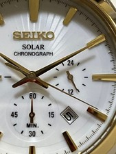 A3M Seiko Essentials Solar Powered Multi Dial Chronograph Watch SSC318 8k