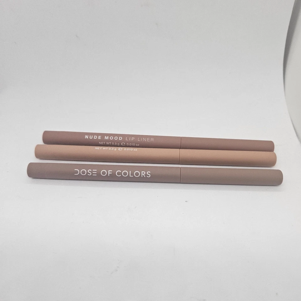 3x DOSE OF COLORS Lip Line- Catching Feelings- Nude Mood- Cashew Later NEW - Image 2 of 4