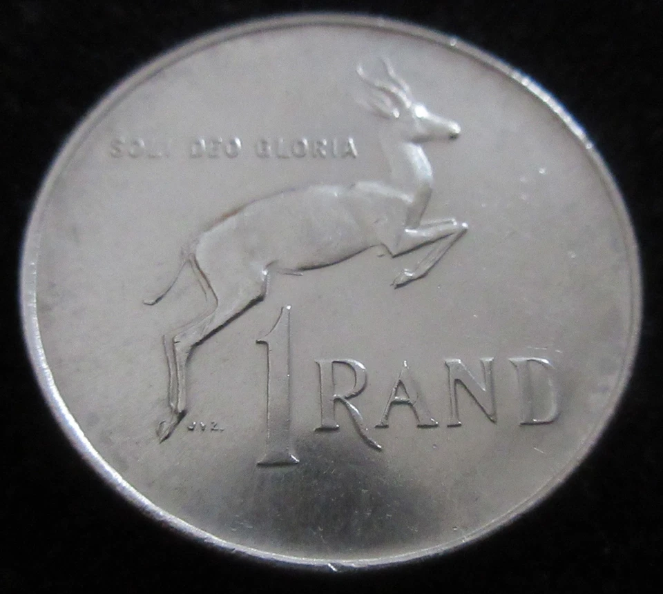 MDS SÜDAFRIKA SOUTH AFRICA 1 RAND 1966 "JAN VAN RIEBEECK-SPRINGBOCK", SILBER #AE - Bild 2 von 2