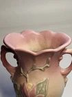VINTAGE HULL ART POTTERY MAGNOLIA 6 1/2" VASE MATTE FINISH PINK BLUE