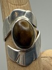 Vintage Taxco Tiger’s Eye Sterling Ring Size 6.75