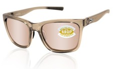 Costa Del Mar Panga Shiny Taupe Crystal Copper Silver Mirror 580 Plastic Lens