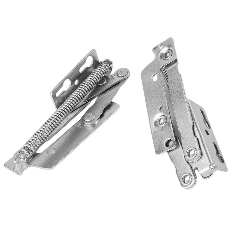 2x Metal Sprung Spring Hinge Cabinet Door Lift Up Stay Flap Top Support ...
