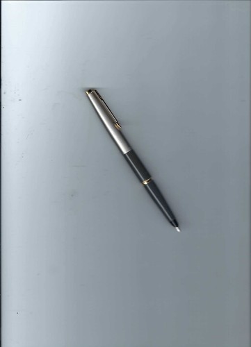 Parker 45 Gray & Brush Chrome & Gold Fountain Pen Medium Steel Nib ...