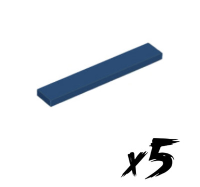 5x LEGO 6636   1x6 Tile   Fliese   dunkelblau   dark blue