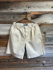 VTG Polo Ralph Lauren Tyler Shorts Size 34 Mens Khaki Pleated Classic Preppy