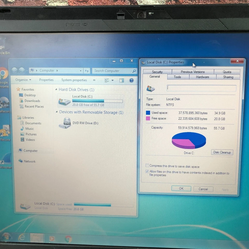 Portátil retro para juegos Lenovo ThinkPad R500 Core 2 2,53 GHz 5 GB RAM (Windows 7 Pro) Foto 4 de 4
