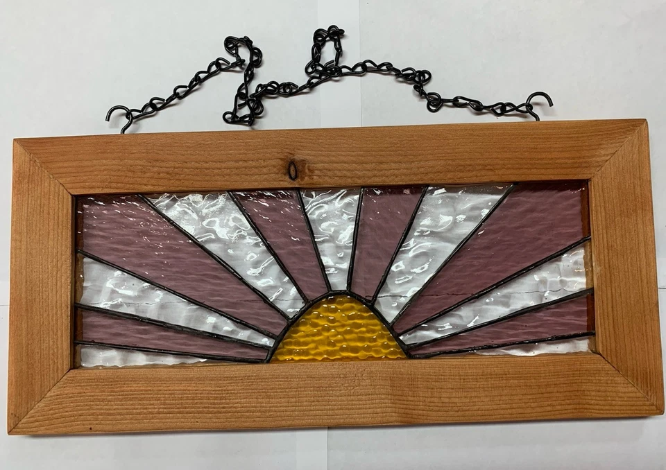 Handmade Stained Glass Wood Frame ^High Quality Glass^ Lead Copper Foil Method - Image 3 of 4