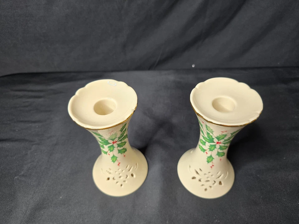 Castiçais perfurados Lenox Holiday Dimensions conjunto de 2 - 6 " - Imagem 2 de 3