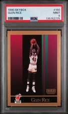 1990 SKYBOX #150 GLEN RICE ROOKIE RC PSA 9