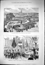 Old 1879 Grand Fetes Nancy Cavalcade Place Stanislas Pepiniere Gymnas Victorian