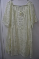 Made in Italy Boho Hippie Tunika Ibiza Kleid Gelb Spitze  Gr 36-42 gut erhalten