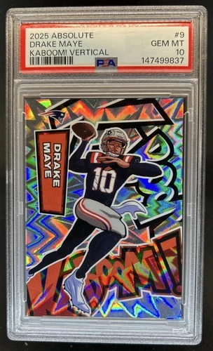 2025 Absolute Drake Maye Kaboom - Vertical SP #9 Patriots PSA 10