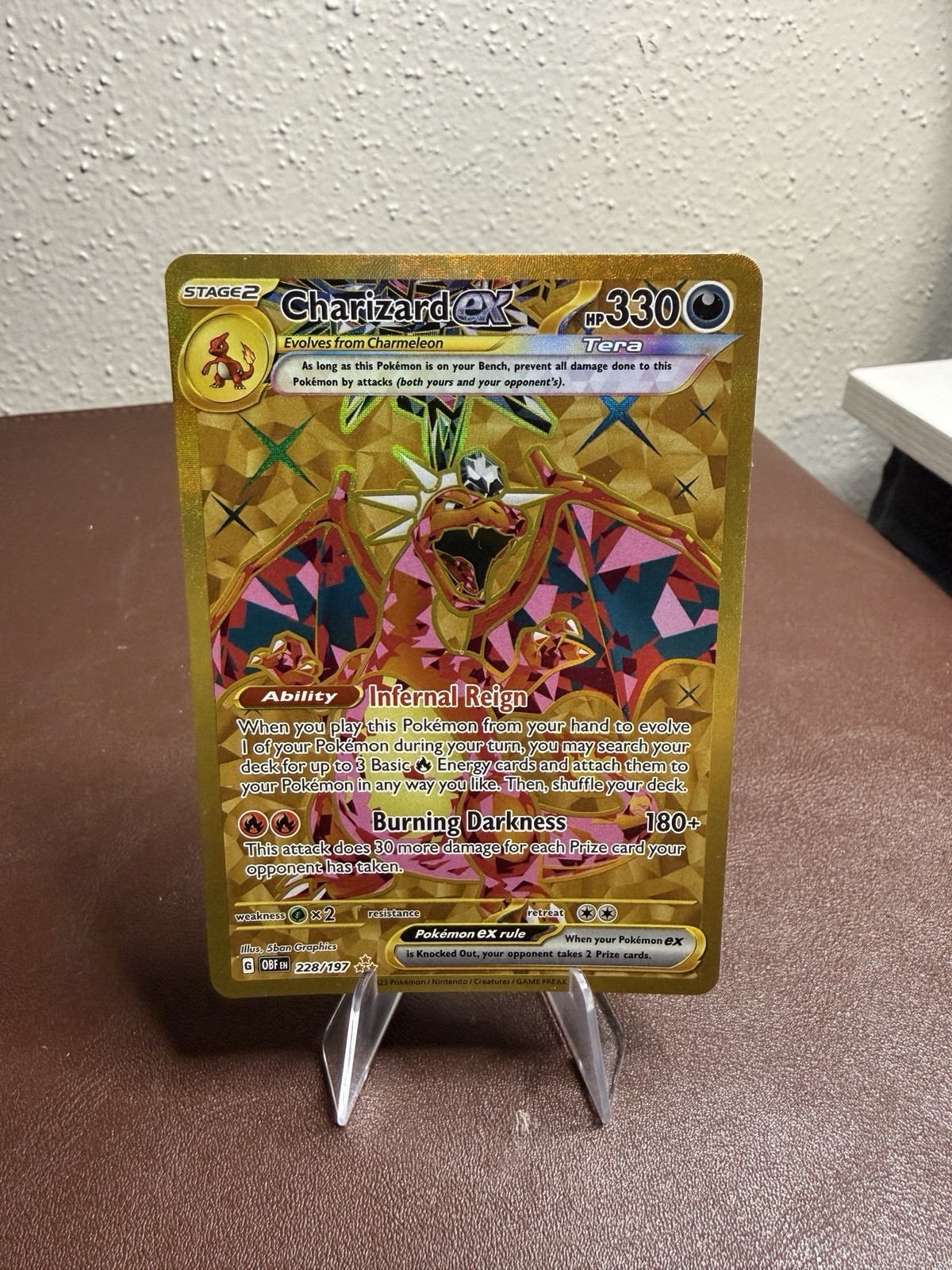 Charizard ex Gold 228/197 Pokemon TCG: Obsidian Flames Hyper Rare