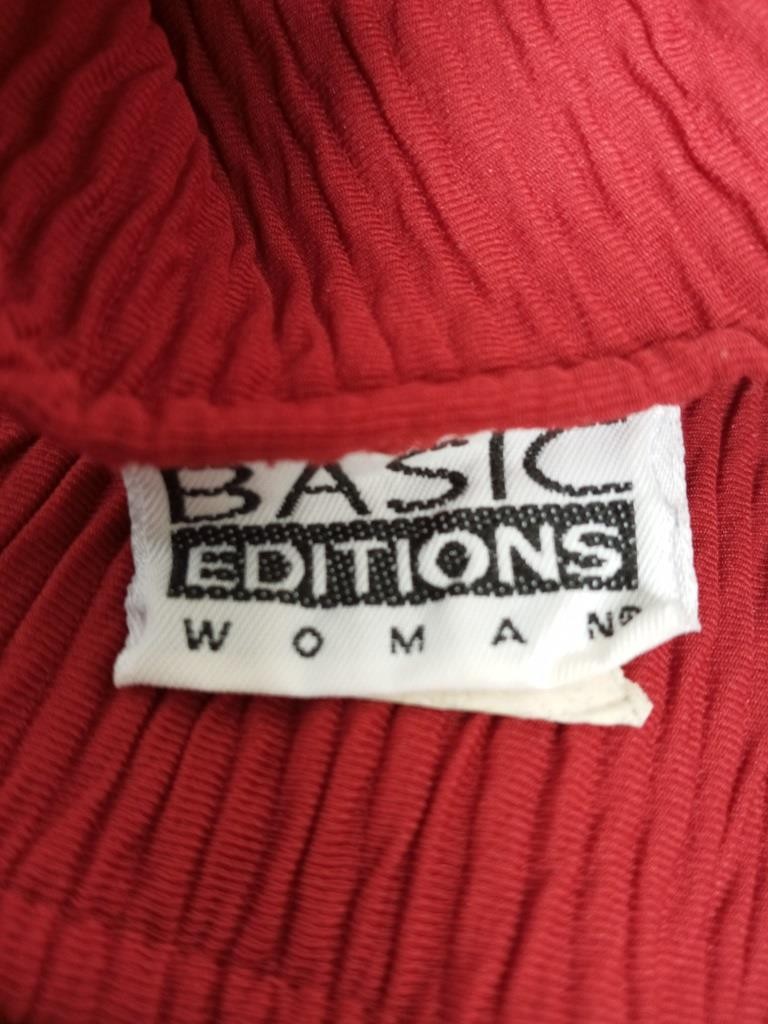 Basic editions 3X red crinkle spandex stretch sco… - image 4